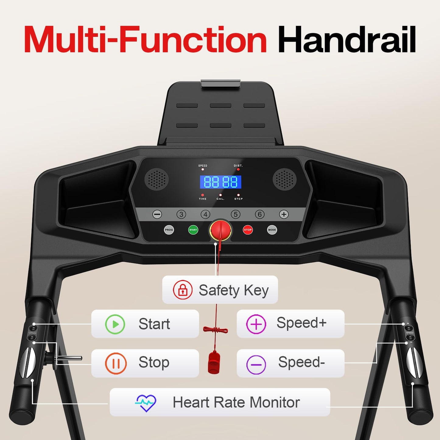 FYC Folding Treadmills with Incline, Foldable Portable Treadmills for Home Small Compact Mini Treadmill 300 LBS Capacity with 12 HIIT Modes LED Display Walking Pad Treadmill with Large Running Area