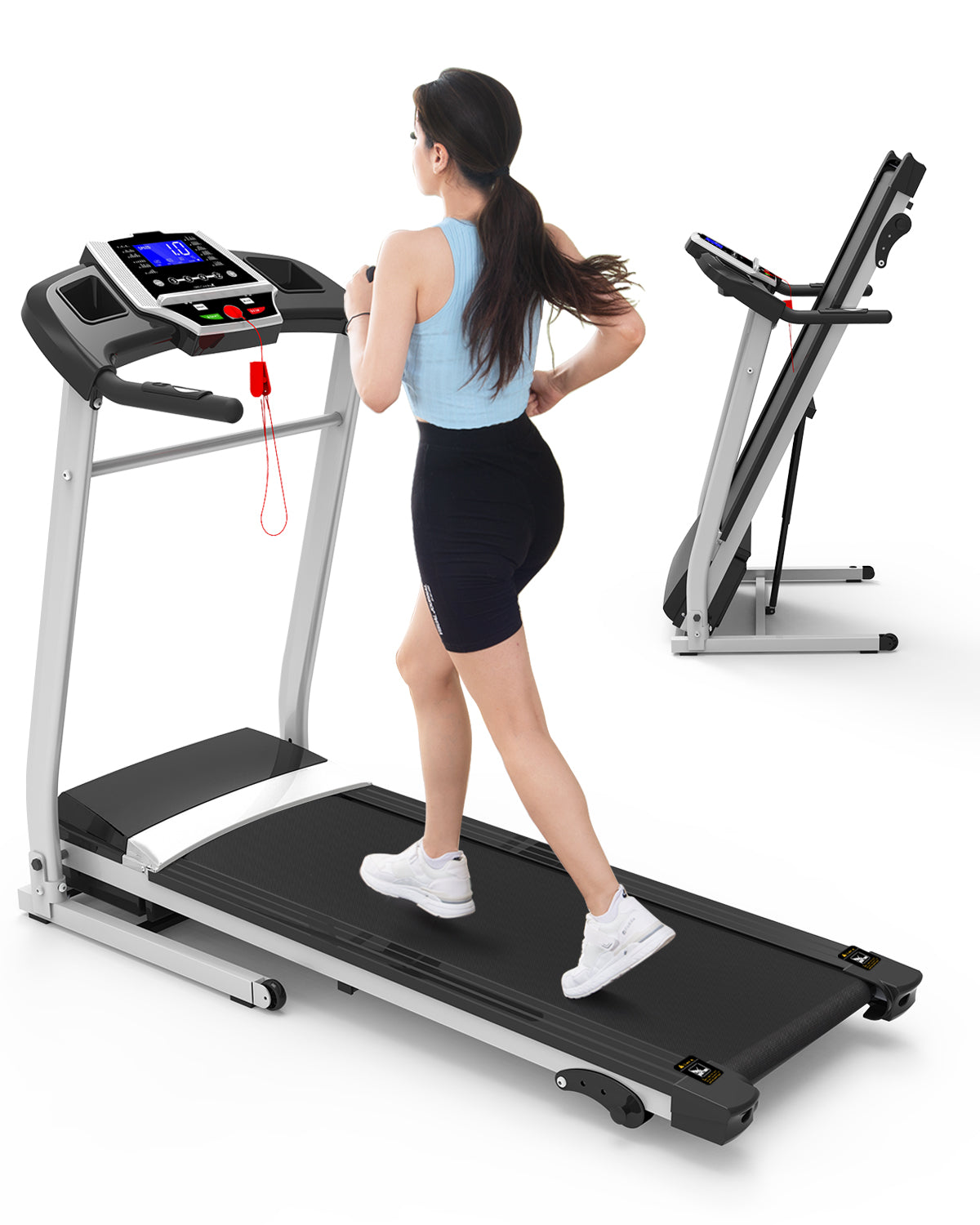 FYC Folding Treadmill with Incline - 330 LBS Weight 3.5HP Foldable Electric Machine with Bluetooth (JK370A)