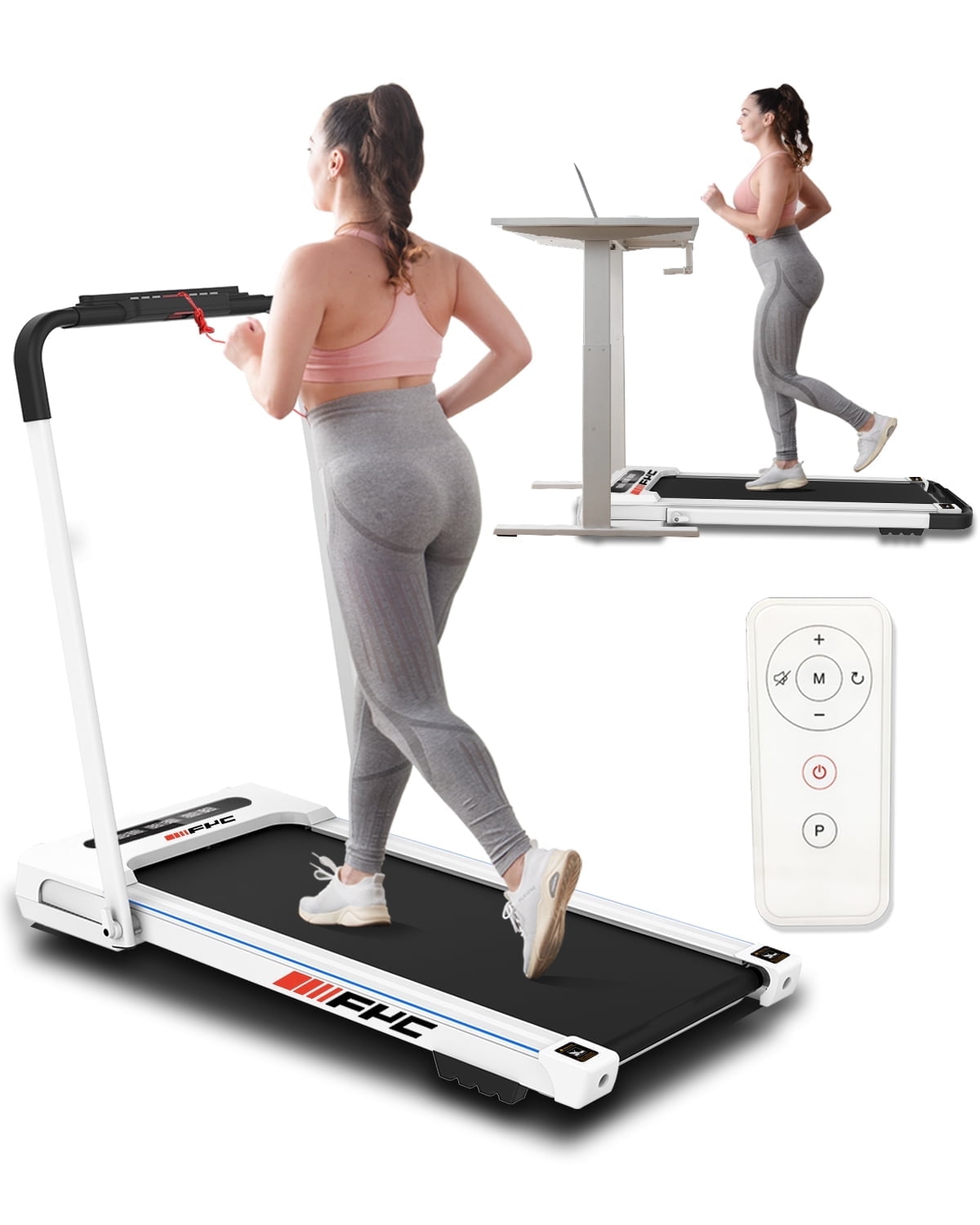 FYC Walking Pad with Incline - 4 in 1 Under Desk Treadmill for Home Portable Lightweight Compact Running Machine Walking Jogging for Home Office