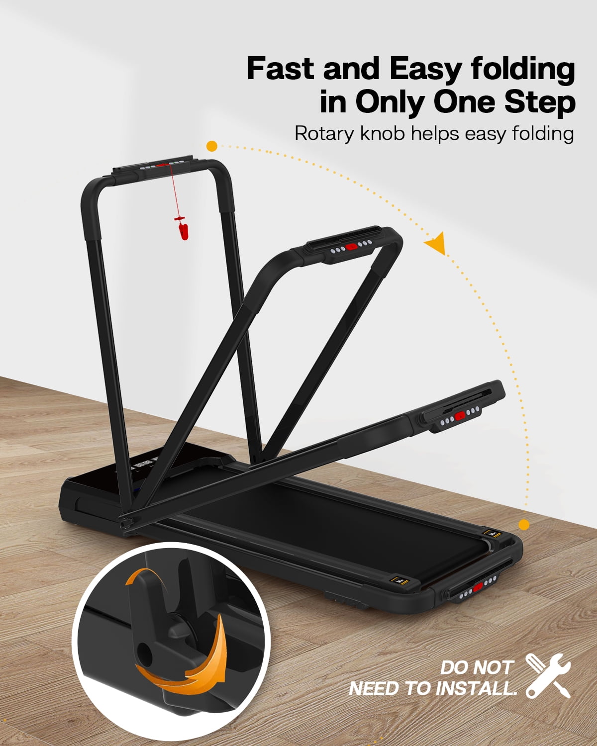 FYC Walking Pad with Incline - 4 in 1 Under Desk Treadmill for Home Portable Lightweight Compact Running Machine Walking Jogging for Home Office