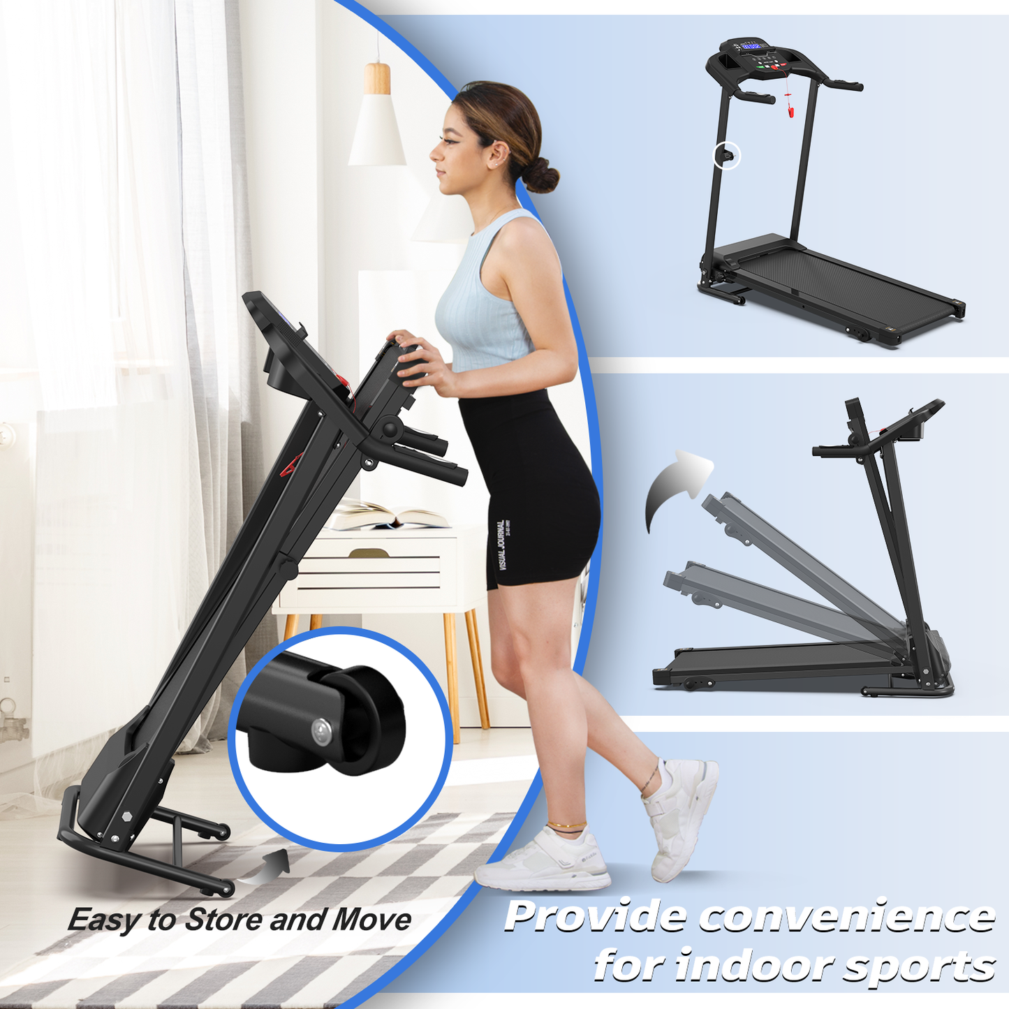 FYC Folding Treadmill for Small Apartment, Easily Install Space Save (JK106)