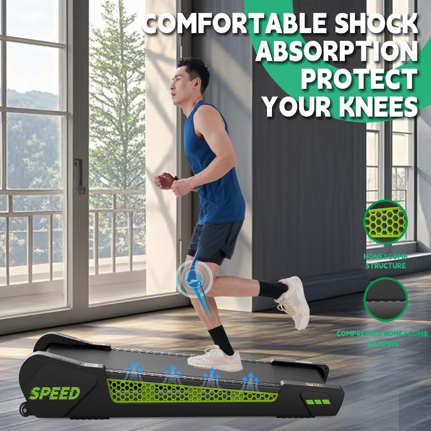 FYC Walking Pad with Incline - 4 in 1 Under Desk Treadmill for Home Portable Lightweight Compact Running Machine Walking Jogging for Home Office
