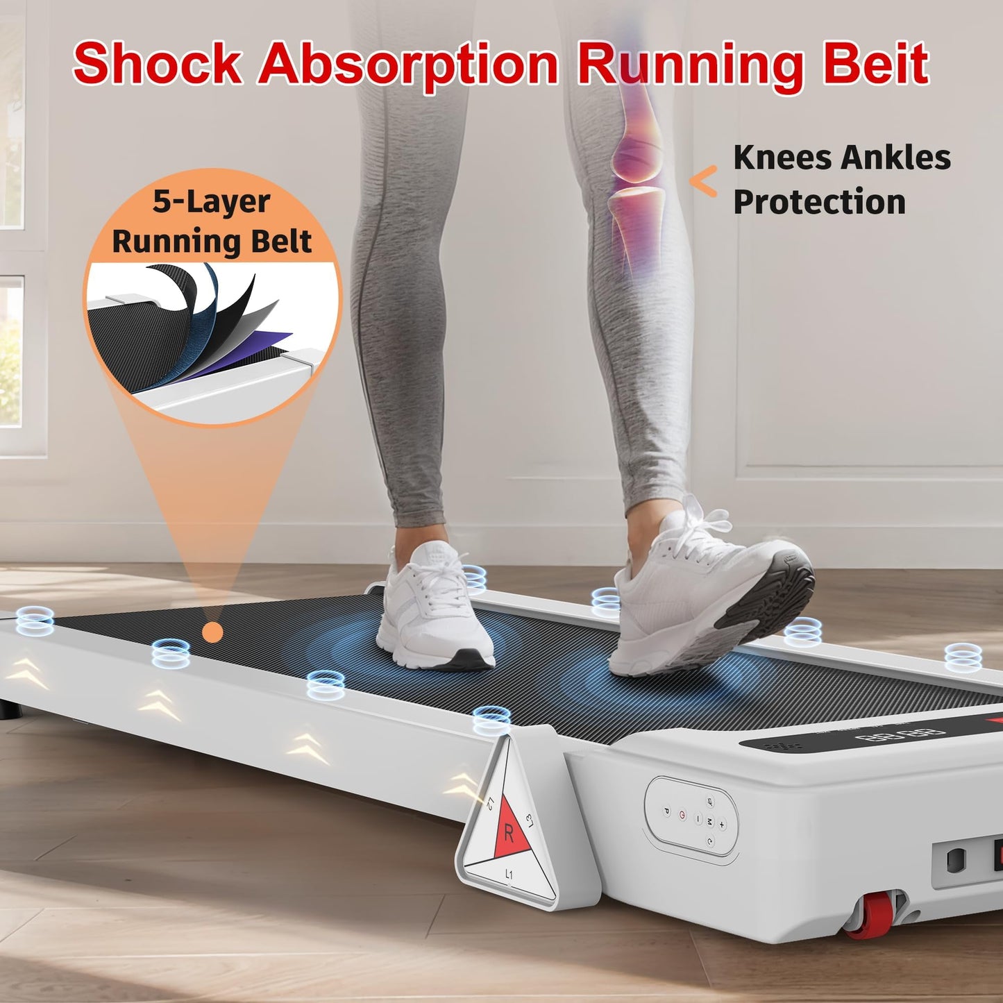 FYC Walking Pad with Incline - 4 in 1 Under Desk Treadmill for Home Portable Lightweight Compact Running Machine Walking Jogging for Home Office