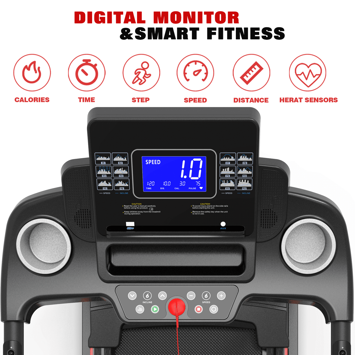 FYC Folding Treadmill for Home with Incline / Bluetooth, 3.5HP 330lb Weight Capacity Portable Electric Treadmill for Home Gym Exercise Running Walking Easy Assembly Green