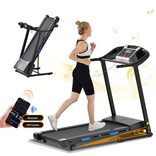 FYC Folding Treadmill with Auto Incline - 3.5HP 330LBS Weight Capacity Foldable E with Bluetooth (JK8801F)