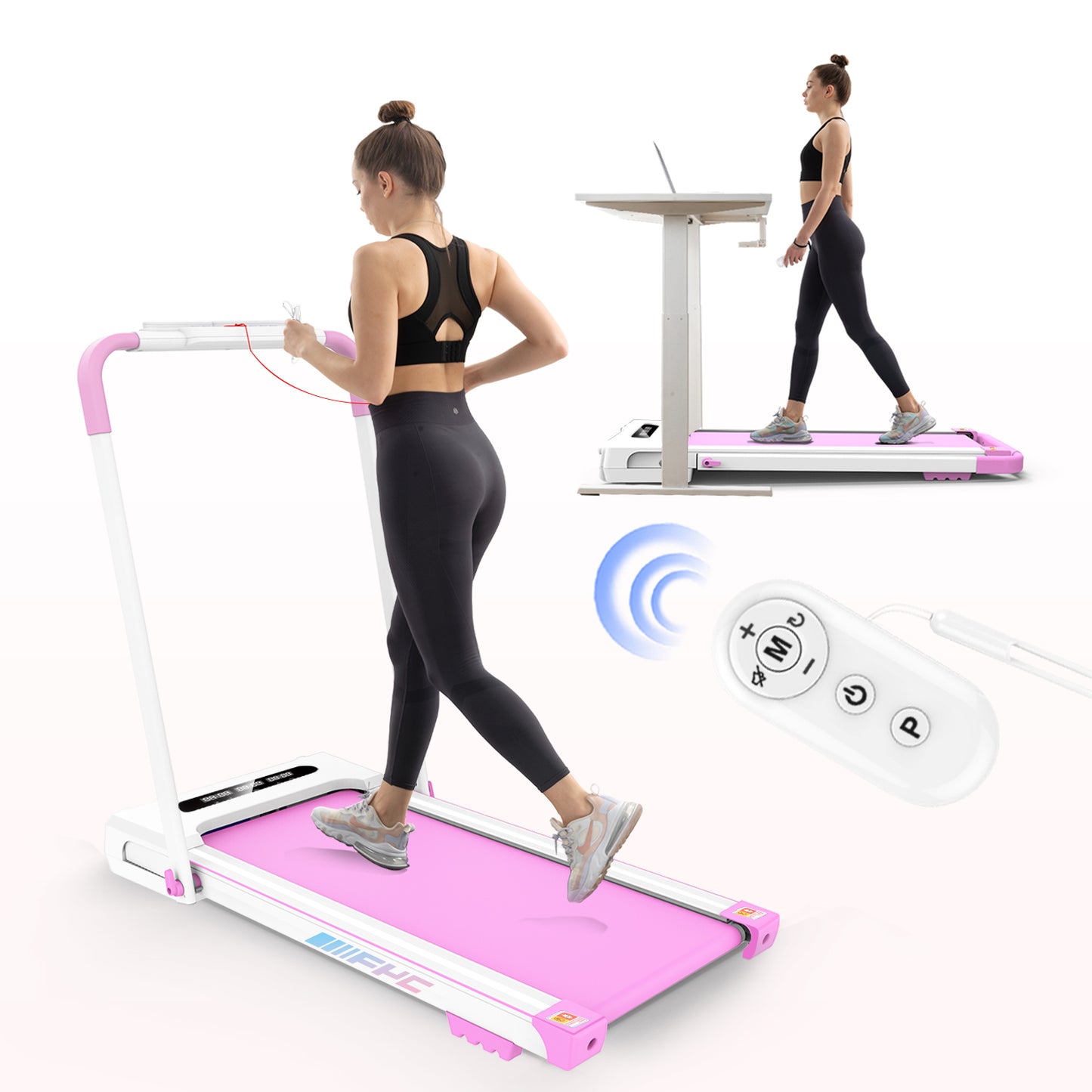 FYC 2 in 1 Under Desk Treadmill - 2.5 HP Folding Treadmill for Home (JK31-8-Black)