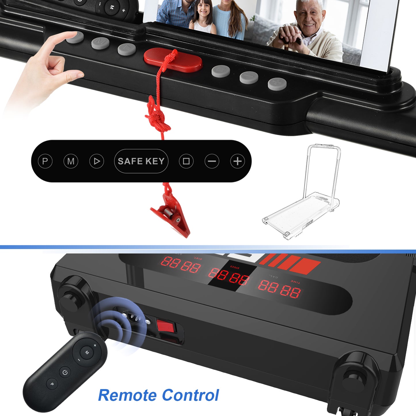 FYC 2 in 1 Under Desk Treadmill - 2.5 HP Folding Treadmill for Home (JK31-8-Black)