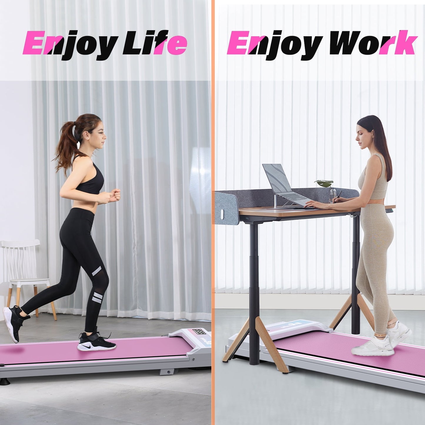 FYC Walking Pad Treadmill with Incline - 4 in 1 Under Desk Home Portable Compact Machine