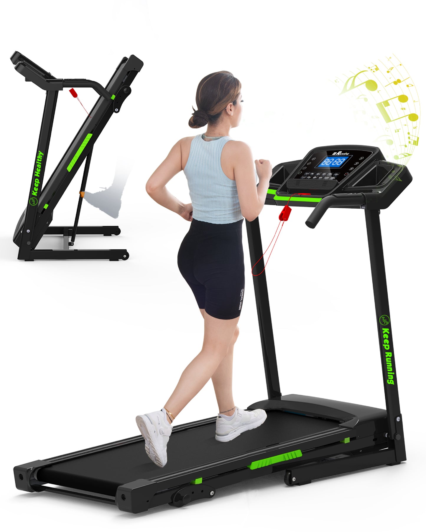 FYC Folding Treadmill for Home with Incline 330lb Weight Capacity 3.5HP Portable Electric Treadmill (JK8806-4A)