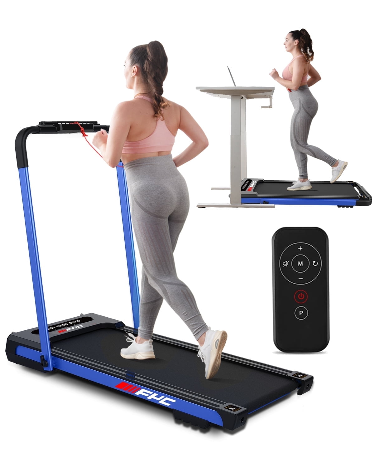 FYC Walking Pad with Incline - 4 in 1 Under Desk Treadmill for Home Portable Lightweight Compact Running Machine Walking Jogging for Home Office