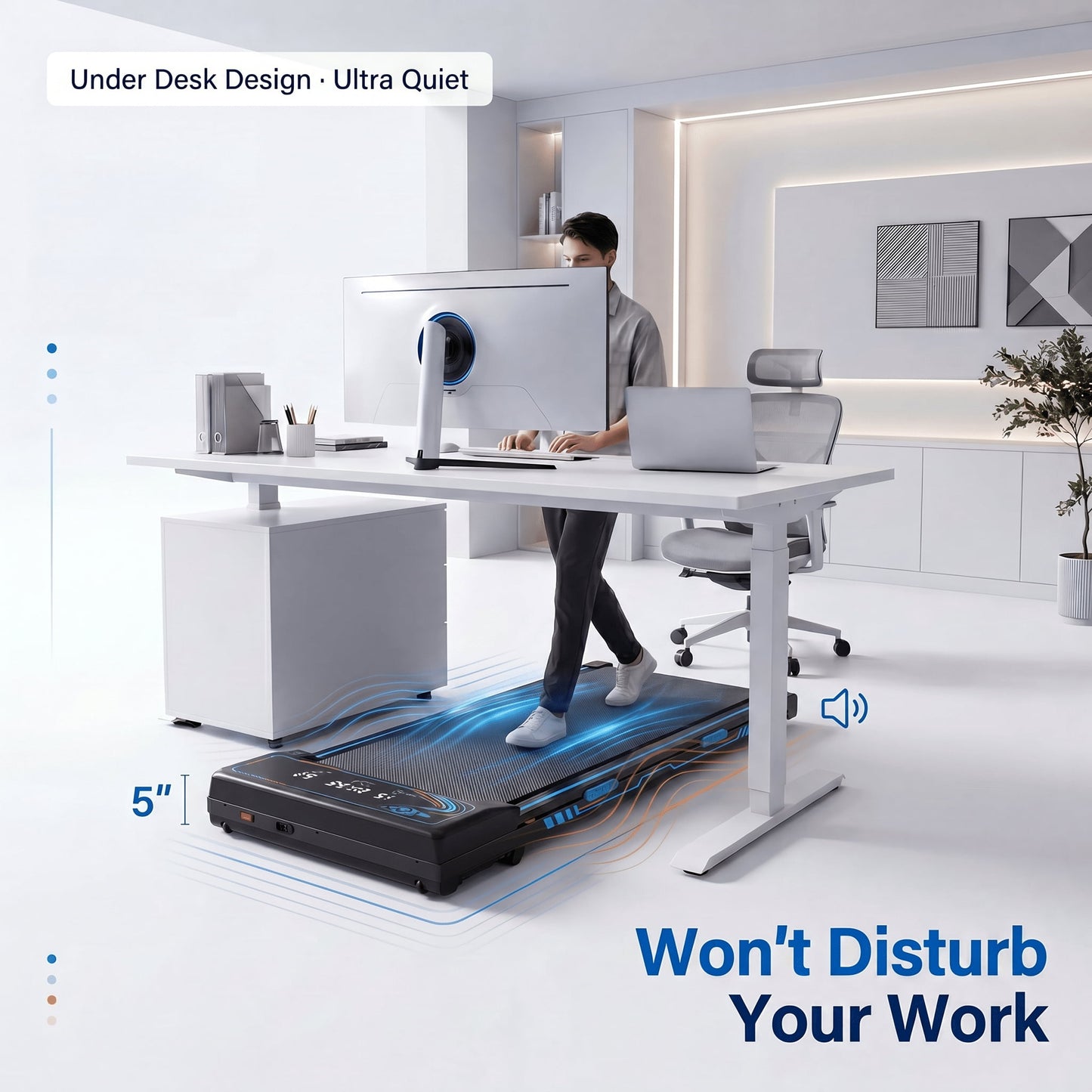 FYC Walking Pad Treadmill with 15% Auto Incline, 350 lbs Capacity 3.5HP Ultra Quiet Brushless Motor, 0.5-6MPH Speed, Bluetooth Speaker & APP, Under Desk Treadmill for Home Office Hiking