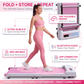 FYC Under Desk Walking Pad, 180°  Foldable Treadmill for Home Office, 2.5HP Quiet Brushless Motor 0.5-4MPH Speed 300LBS Capacity, Compact Design for Small Space,  App Control & Bluetooth Speaker