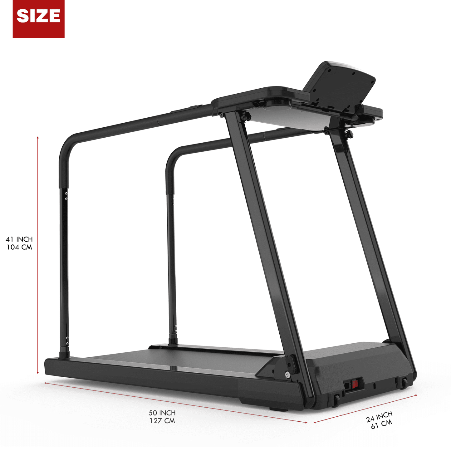 FYC Retro Walking Foldable Treadmill for Seniors with Incline Fitness Recovery with Side Rails, Reverse Walking Treadmill with Handrails, 300 lbs Capacity