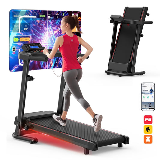 FYC Foldable Portable Treadmills for Home with 300 LBS Capacity, APP Control, Compact Small Walking Pad Treadmill for Office