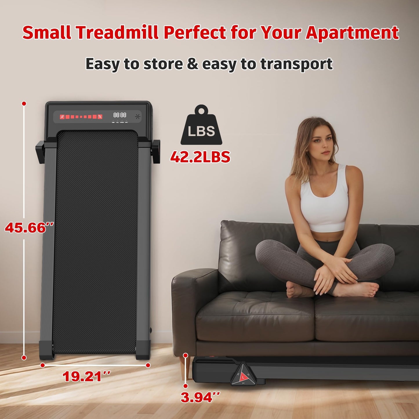 FYC Walking Pad Treadmill with Incline - 4 in 1 Under Desk Home Portable Compact Machine