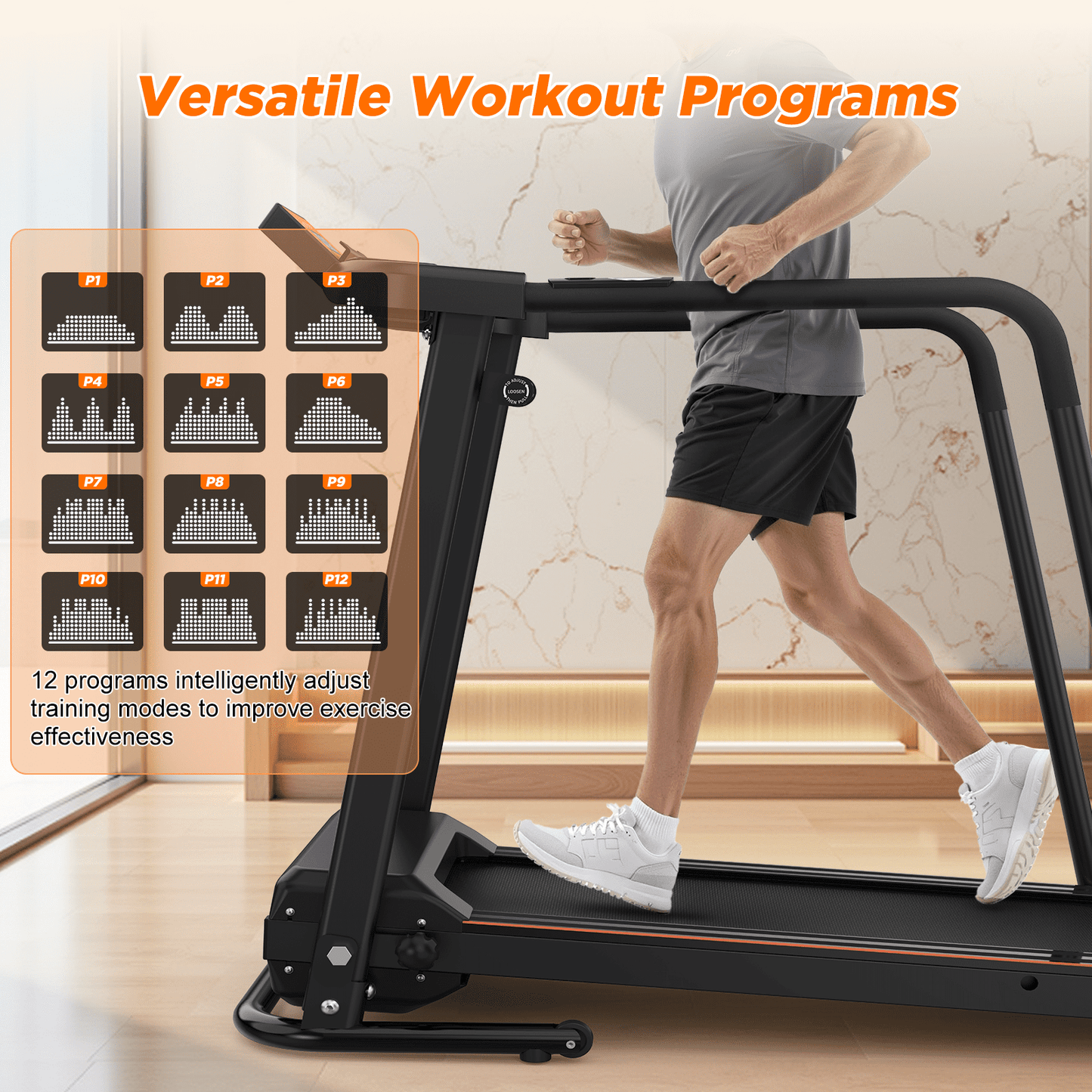 FYC Retro Walking Foldable Treadmill for Seniors with Incline Fitness Recovery with Side Rails, Reverse Walking Treadmill with Handrails, 300 lbs Capacity