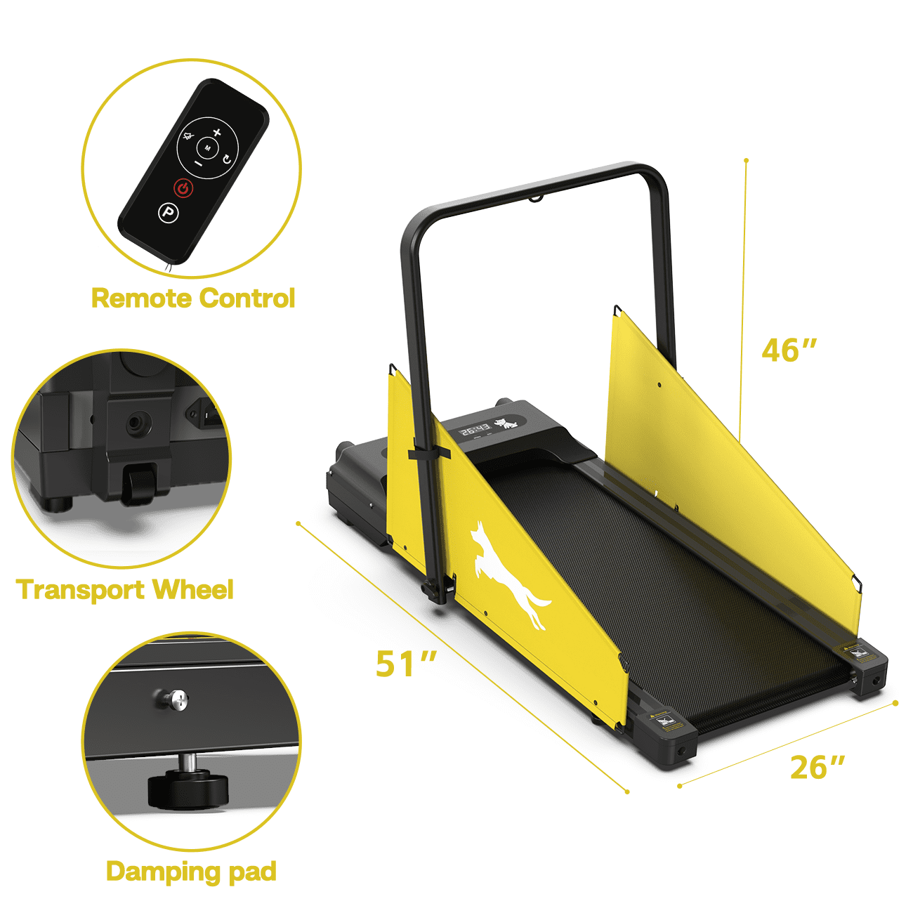 FYC Pet Dog Treadmill Portable Exercise Treadmill Running Machine for Small and Medium Dog Breeds