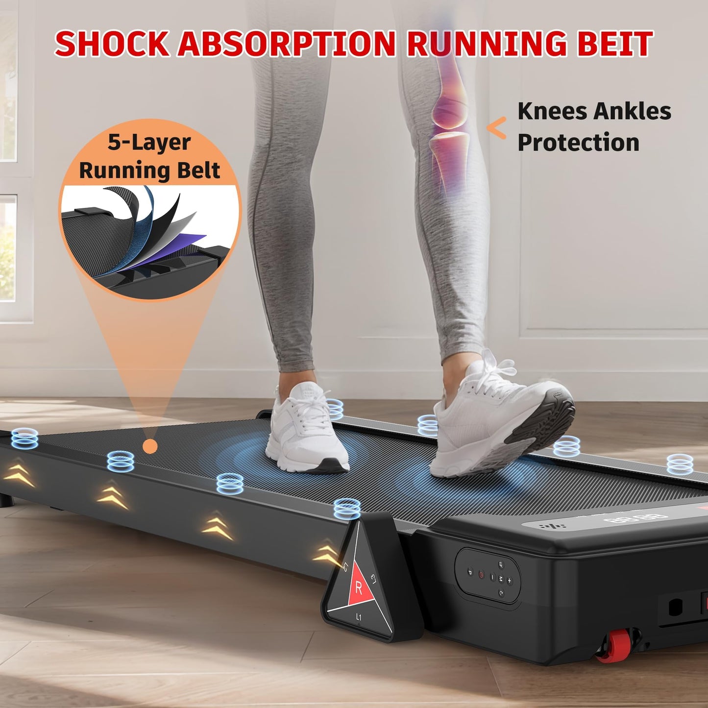 FYC Walking Pad with Incline - 4 in 1 Under Desk Treadmill for Home Portable Lightweight Compact Running Machine Walking Jogging for Home Office