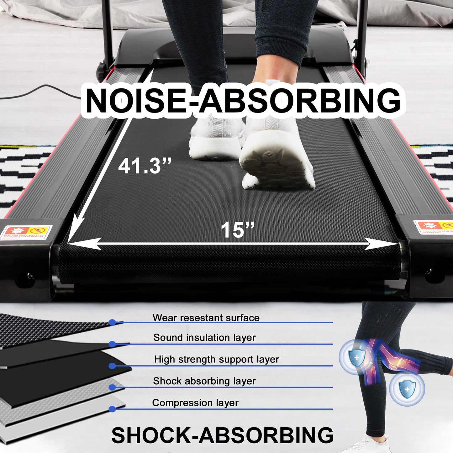 FYC 2.5HP Folding Treadmills for Home with Bluetooth and Incline (JK1609M)