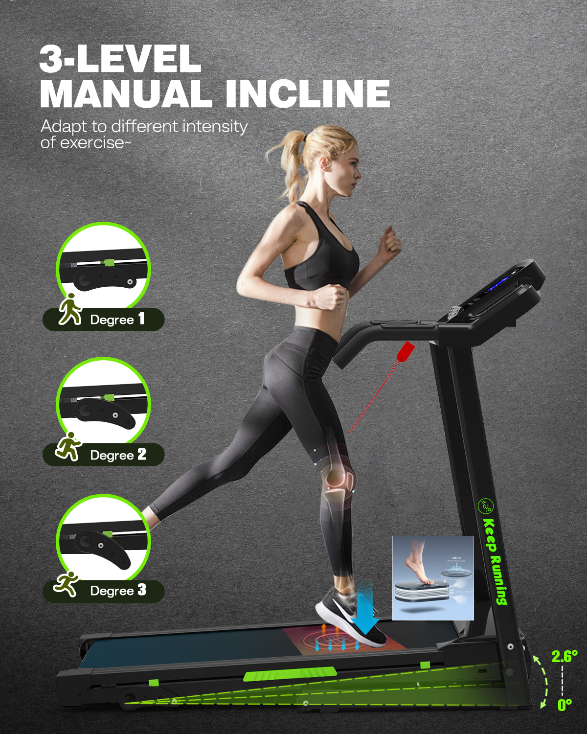 FYC Folding Treadmill for Home with Incline 330lb Weight Capacity 3.5HP Portable Electric Treadmill (JK8806-4A)