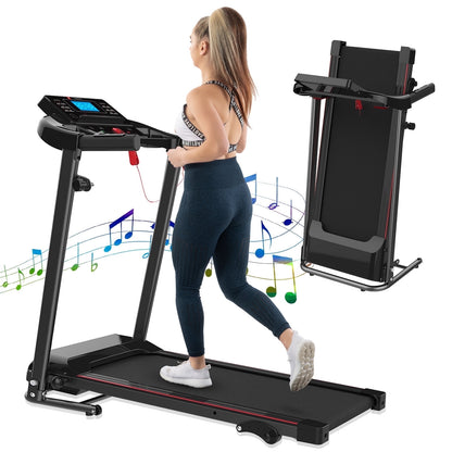 FYC Folding Treadmills with Incline, Foldable Portable Treadmills for Home Small Compact Mini Treadmill 300 LBS Capacity with 12 HIIT Modes LED Display Walking Pad Treadmill with Large Running Area