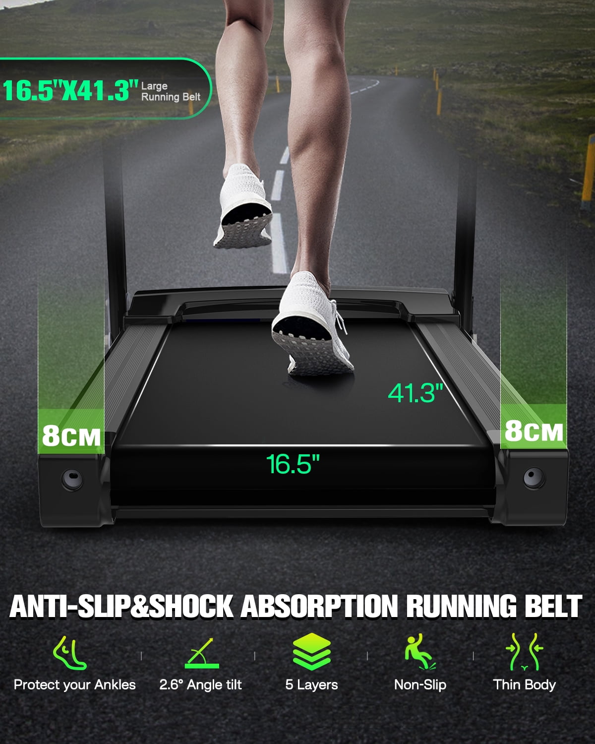 FYC 400lb Capacity 3.5 HP Treadmill with 15% Auto Incline for Home - Heavy Duty Foldable Treadmill with APP/Bluetooth - 18 Inch Wide Belt Folding Treadmill