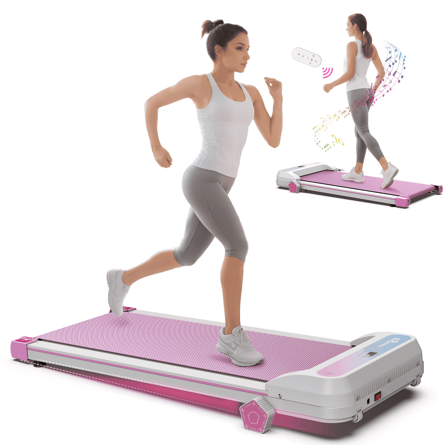 FYC Walking Pad with Incline - 4 in 1 Under Desk Treadmill for Home Portable Lightweight Compact Running Machine Walking Jogging for Home Office