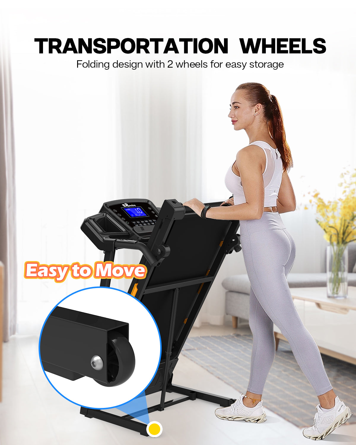 FYC Folding Treadmill for Home with Incline 330lb Weight Capacity 3.5HP Portable Electric Treadmill (JK8806-4A)