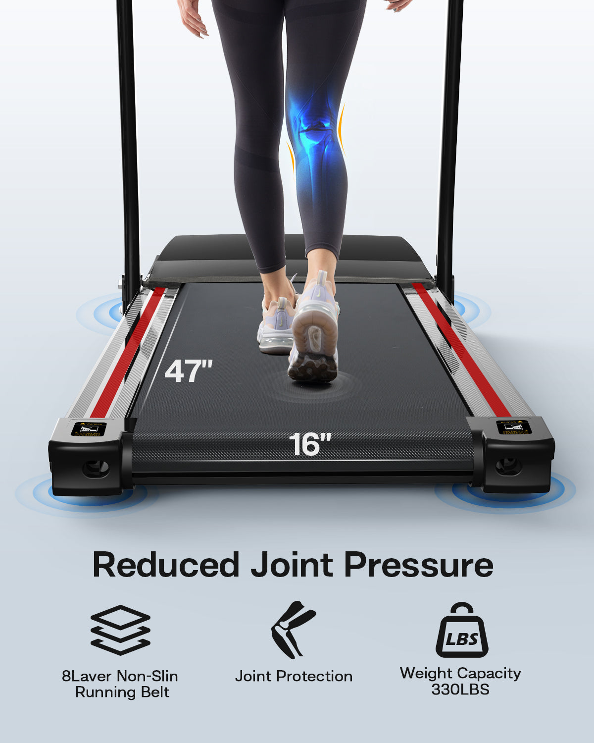 FYC Folding Treadmill with Incline - 330 LBS Weight 3.5HP Foldable Electric Machine with Bluetooth (JK370A)