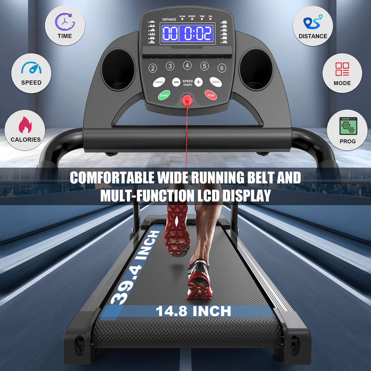 FLIMDER Foldable Portable Treadmills for Home with 300 LBS Capacity, APP Control, Compact Small Walking Pad Treadmill for Office