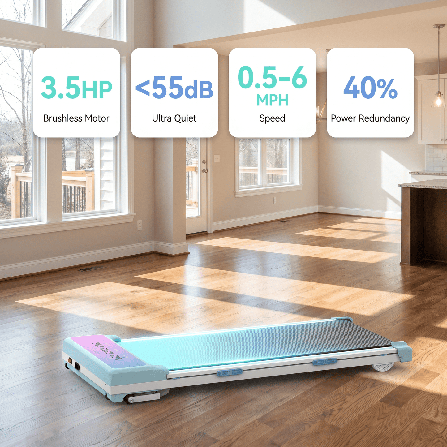 FYC Walking Pad Treadmill with 15% Auto Incline, 350 lbs Capacity 3.5HP Ultra Quiet Brushless Motor, 0.5-6MPH Speed, Bluetooth Speaker & APP, Under Desk Treadmill for Home Office Hiking