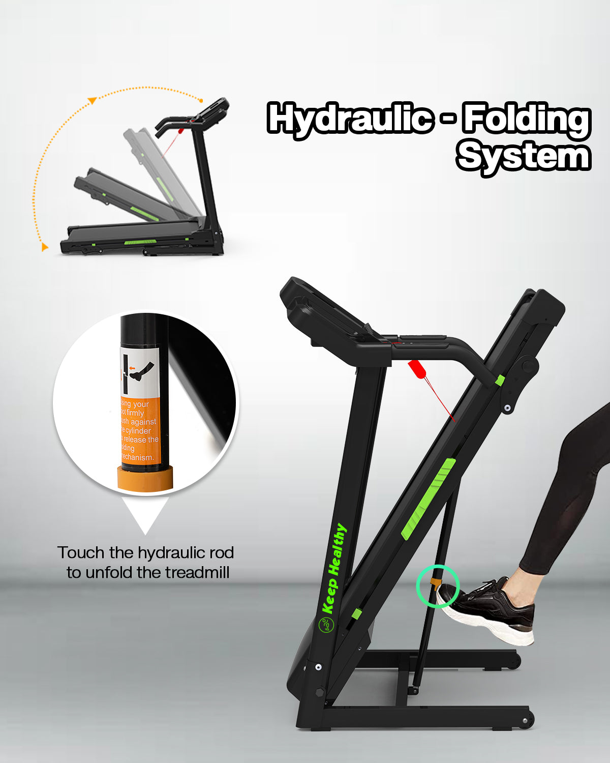 FYC Folding Treadmill for Home with Incline 330lb Weight Capacity 3.5HP Portable Electric Treadmill (JK8806-4A)
