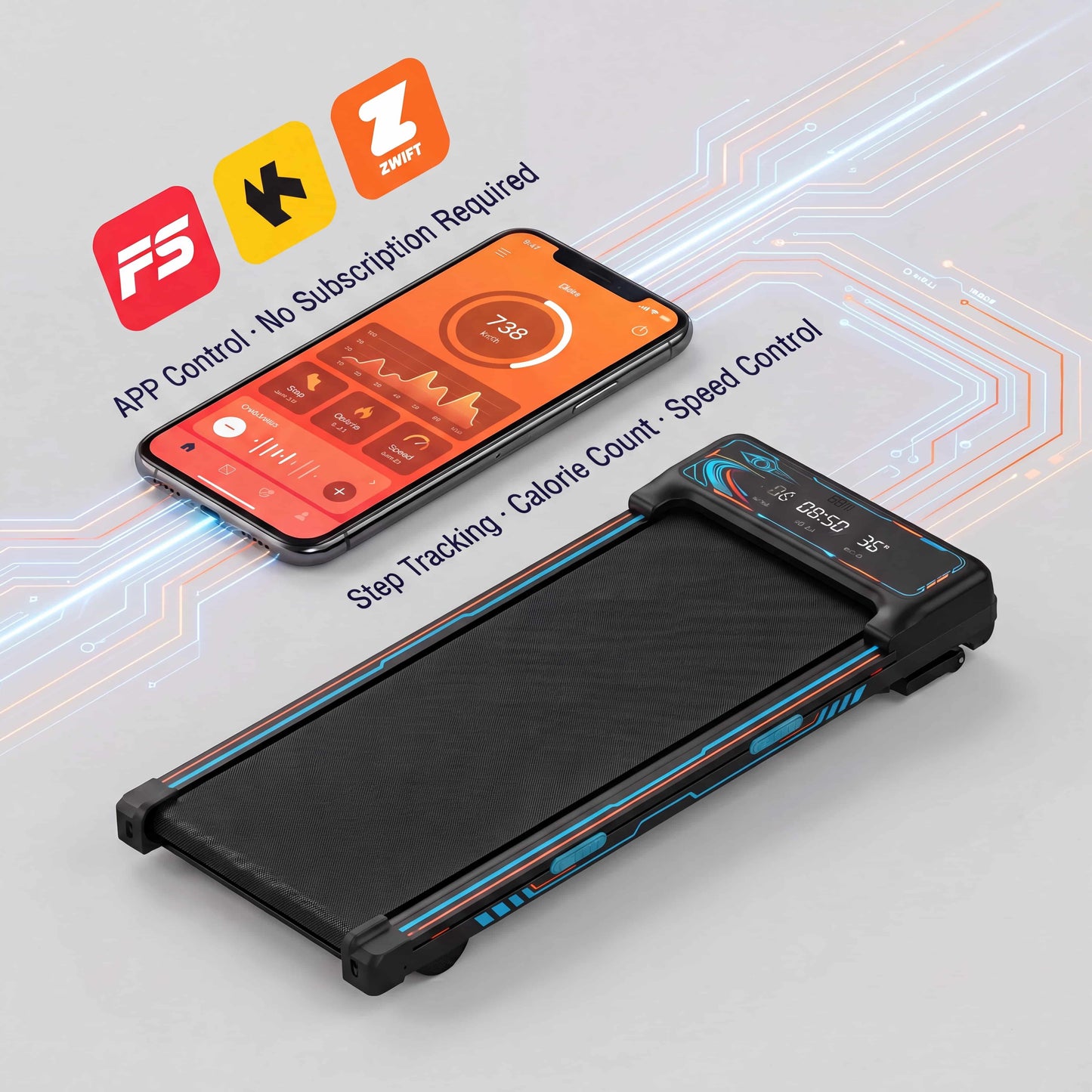 FYC Walking Pad Treadmill with 15% Auto Incline, 350 lbs Capacity 3.5HP Ultra Quiet Brushless Motor, 0.5-6MPH Speed, Bluetooth Speaker & APP, Under Desk Treadmill for Home Office Hiking