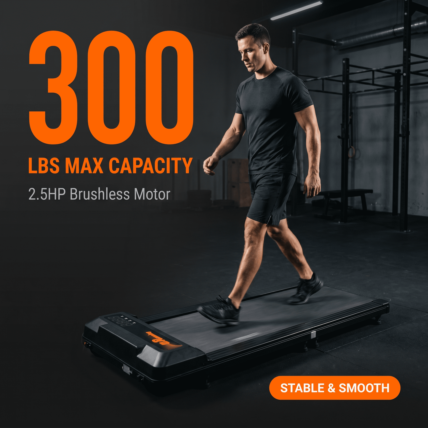 FYC Under Desk Walking Pad, 180°  Foldable Treadmill for Home Office, 2.5HP Quiet Brushless Motor 0.5-4MPH Speed 300LBS Capacity, Compact Design for Small Space,  App Control & Bluetooth Speaker