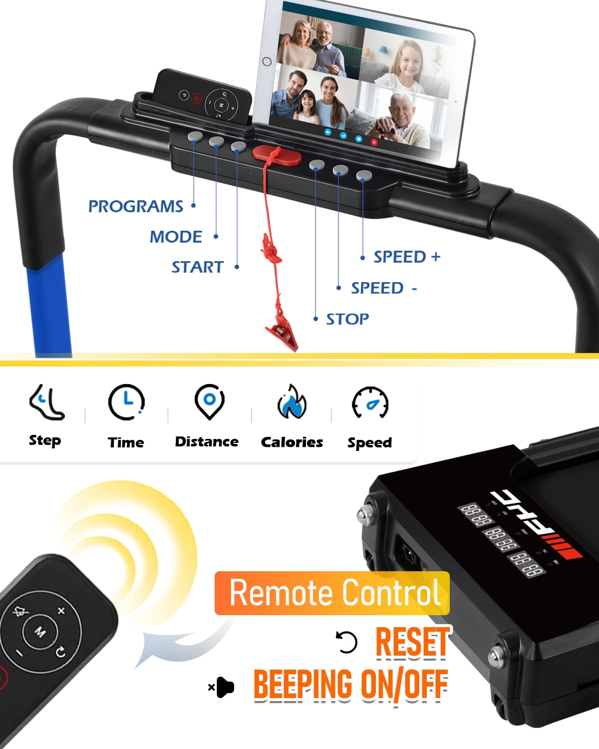 FYC Walking Pad Treadmill with Incline - 4 in 1 Under Desk Home Portable Compact Machine