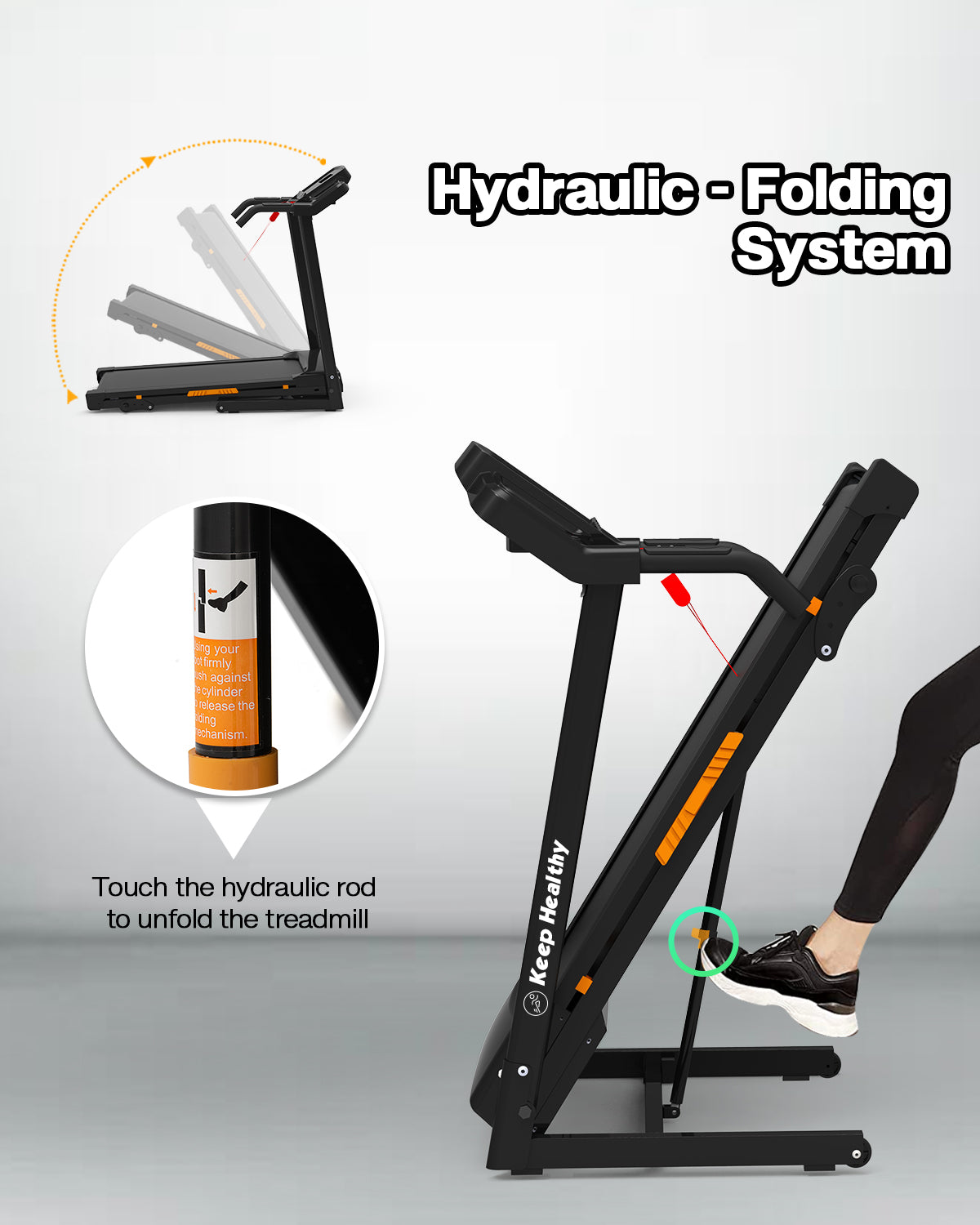 FYC 330lb Weight Capacity 3.5HP Folding Treadmill for Home with Incline Portable Electric Treadmill