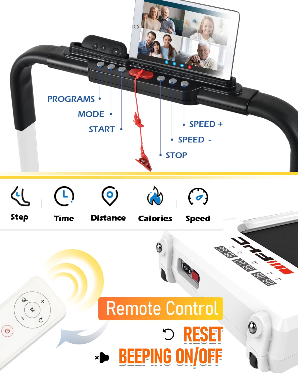 FYC Walking Pad Treadmill with Incline - 4 in 1 Under Desk Home Portable Compact Machine