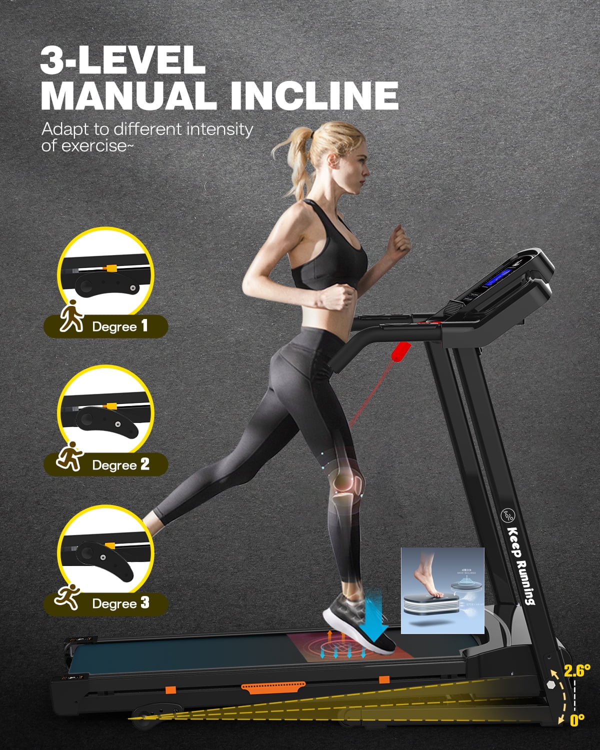 FYC 400lb Capacity 3.5 HP Treadmill with 15% Auto Incline for Home - Heavy Duty Foldable Treadmill with APP/Bluetooth - 18 Inch Wide Belt Folding Treadmill