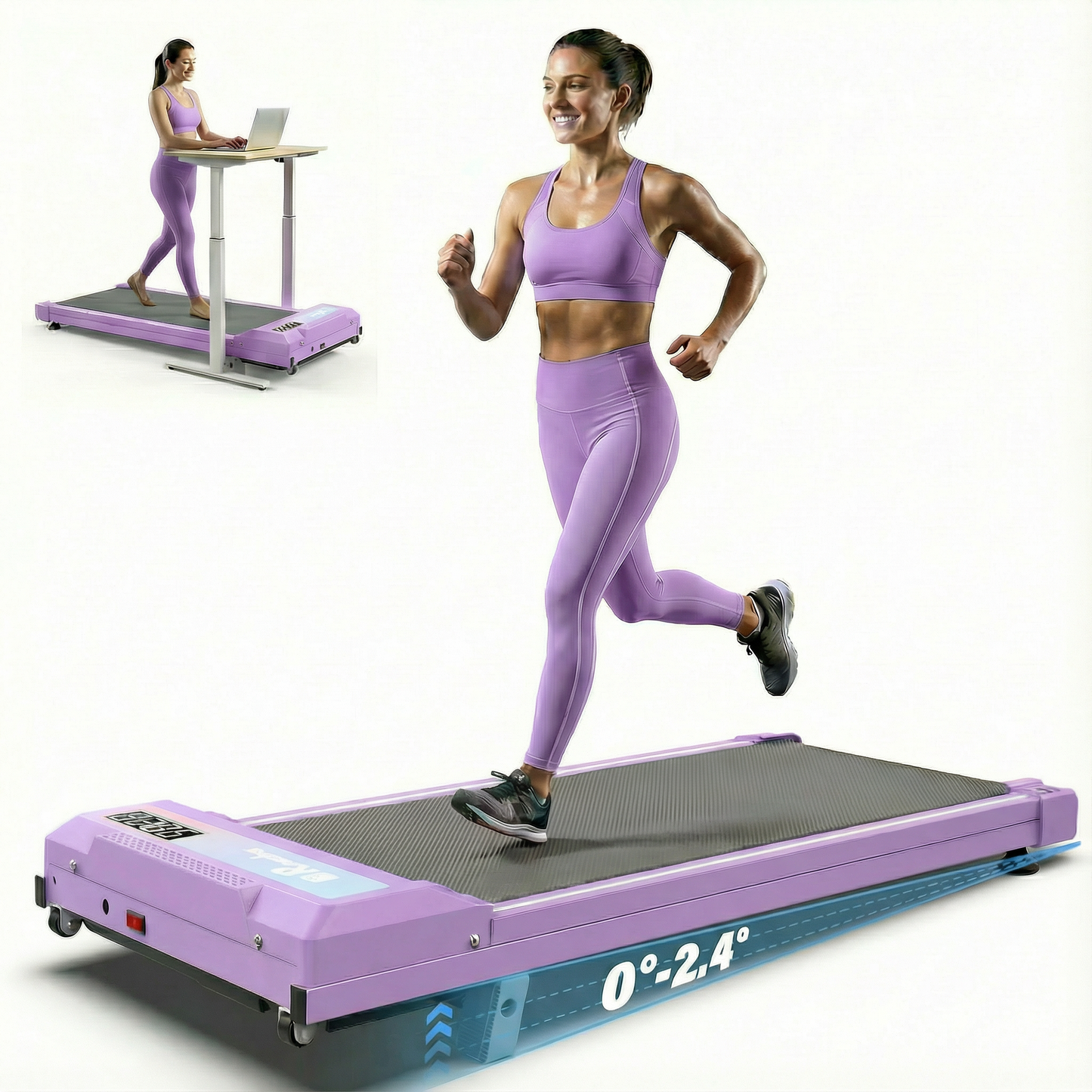FYC Walking Pad Treadmill with Incline - 4 in 1 Under Desk Home Portable Compact Machine