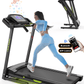 FYC Folding Treadmill for Home with Incline / Bluetooth, 3.5HP 330lb Weight Capacity Portable Electric Treadmill for Home Gym Exercise Running Walking Easy Assembly Green