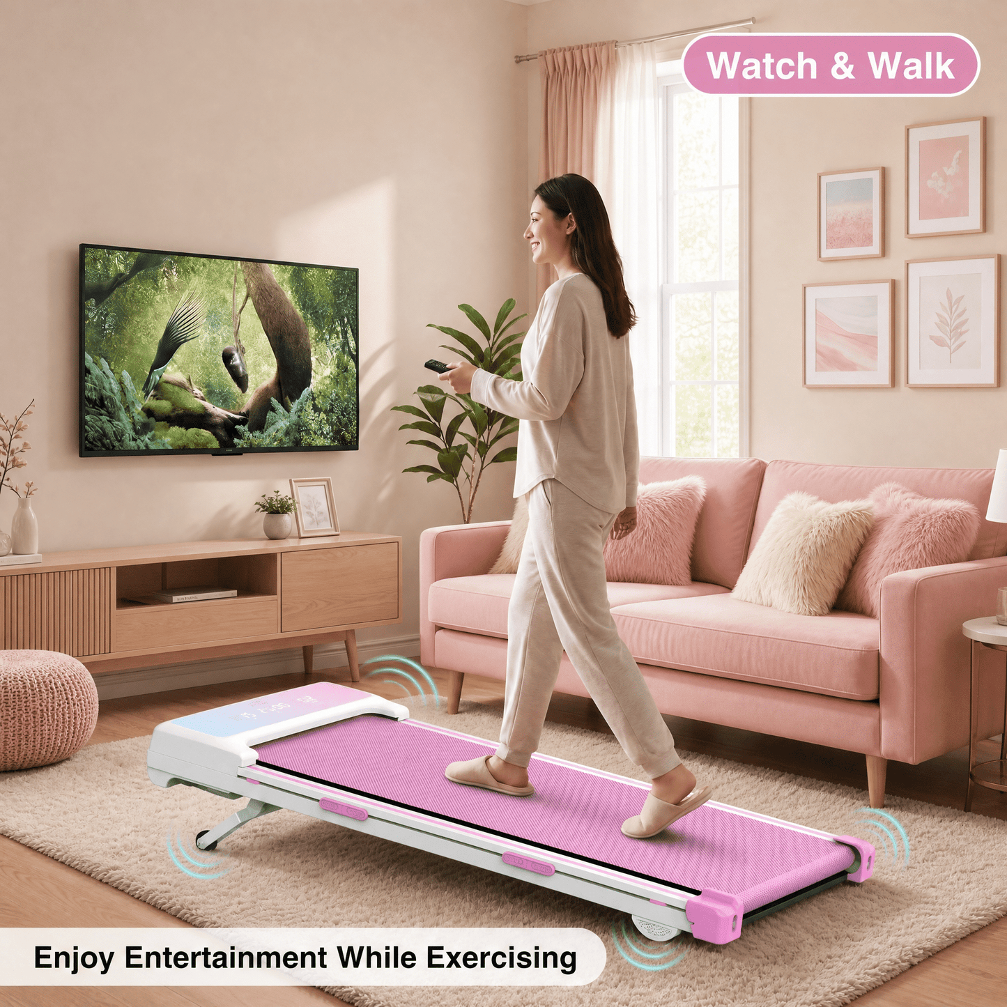 FYC Walking Pad Treadmill with 15% Auto Incline, 350 lbs Capacity 3.5HP Ultra Quiet Brushless Motor, 0.5-6MPH Speed, Bluetooth Speaker & APP, Under Desk Treadmill for Home Office Hiking