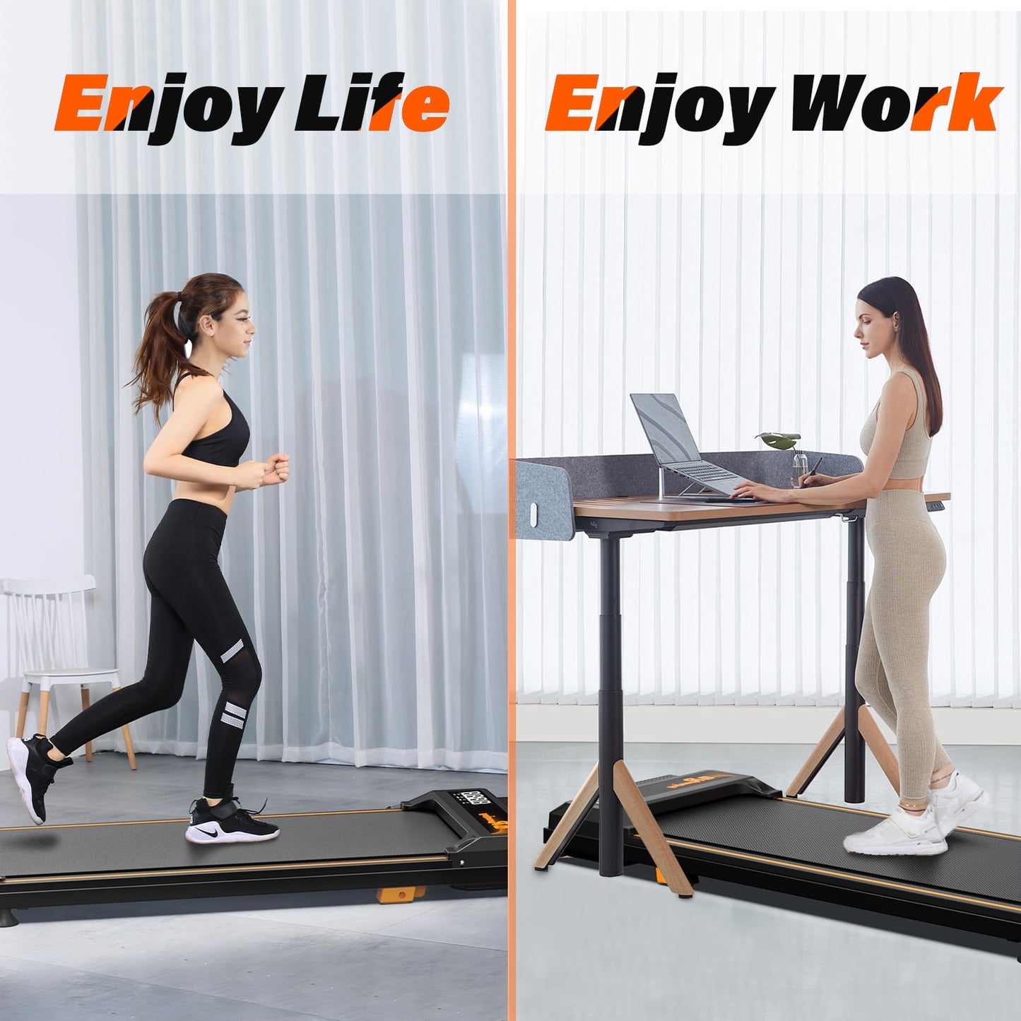 FYC Walking Pad Treadmill with Incline - 4 in 1 Under Desk Home Portable Compact Machine