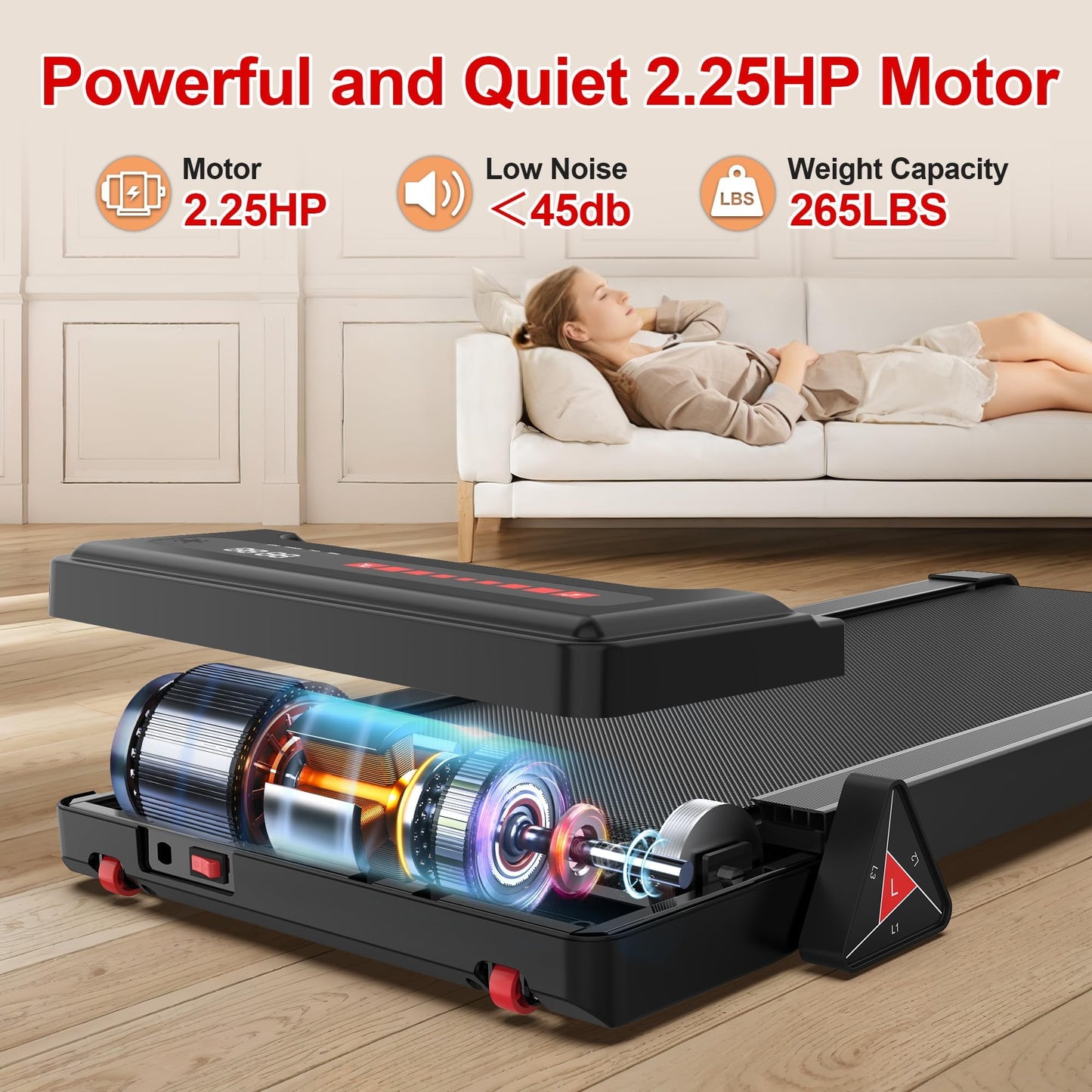 FYC Walking Pad Treadmill with Incline - 4 in 1 Under Desk Home Portable Compact Machine