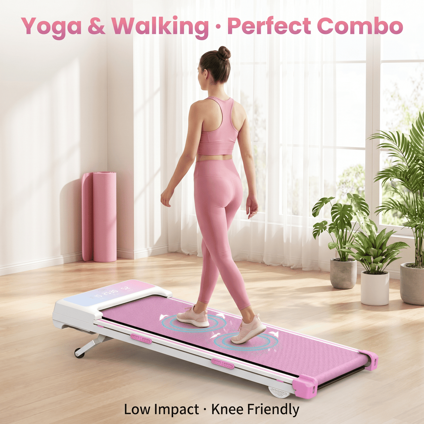 FYC Walking Pad Treadmill with 15% Auto Incline, 350 lbs Capacity 3.5HP Ultra Quiet Brushless Motor, 0.5-6MPH Speed, Bluetooth Speaker & APP, Under Desk Treadmill for Home Office Hiking