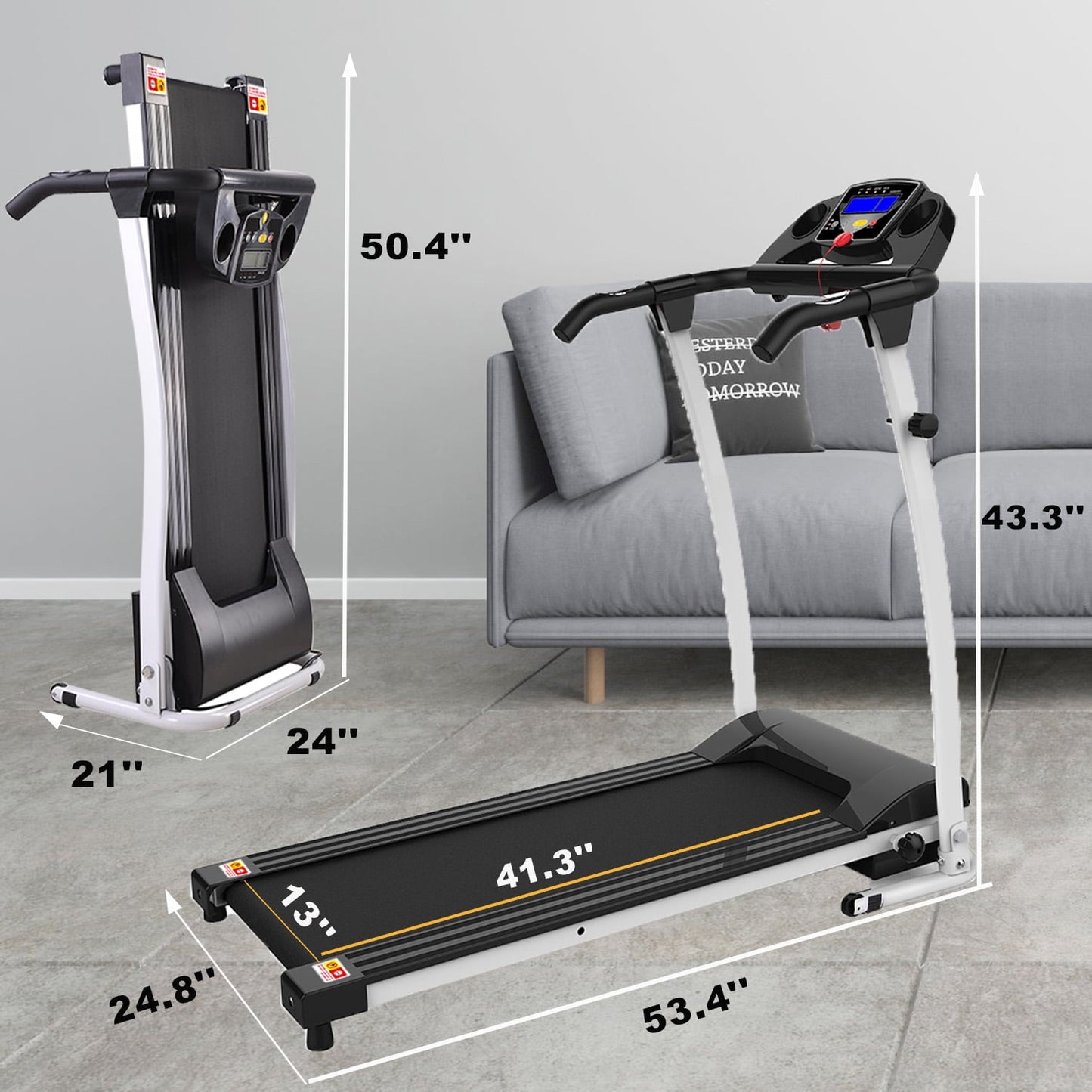 FYC Foldable Treadmill for Home, Electric Folding Treadmill with 300 lb Capacity, APP Control, Compact Design
