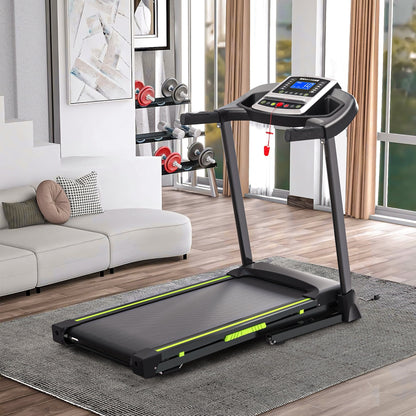 FYC Folding Treadmill for Home with Incline / Bluetooth, 3.5HP 330lb Weight Capacity Portable Electric Treadmill for Home Gym Exercise Running Walking Easy Assembly Green