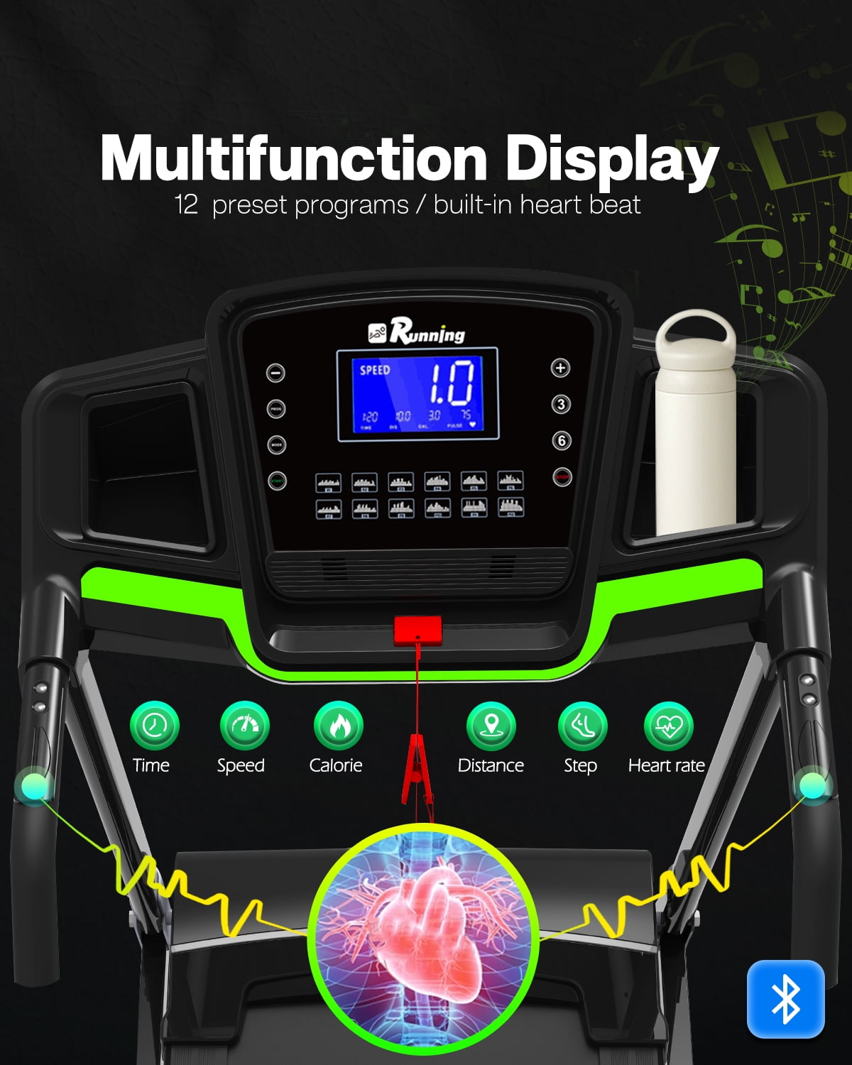 FYC 400lb Capacity 3.5 HP Treadmill with 15% Auto Incline for Home - Heavy Duty Foldable Treadmill with APP/Bluetooth - 18 Inch Wide Belt Folding Treadmill