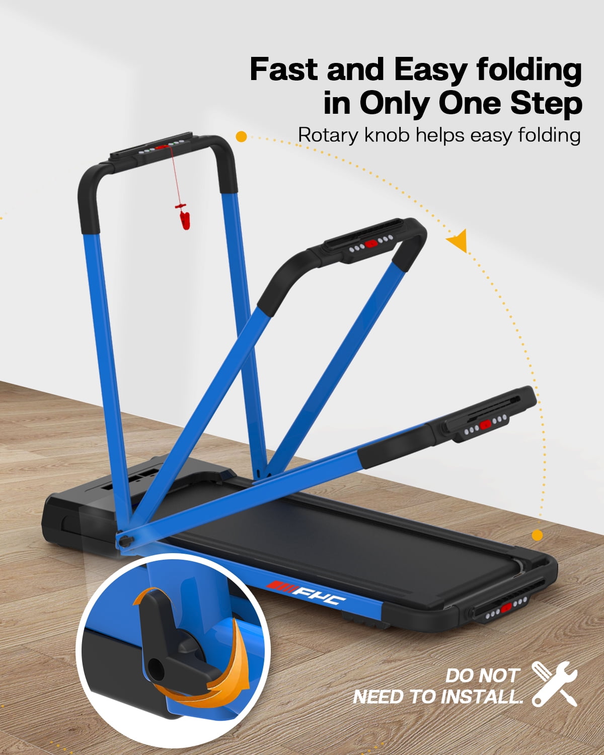 FYC Walking Pad Treadmill with Incline - 4 in 1 Under Desk Home Portable Compact Machine