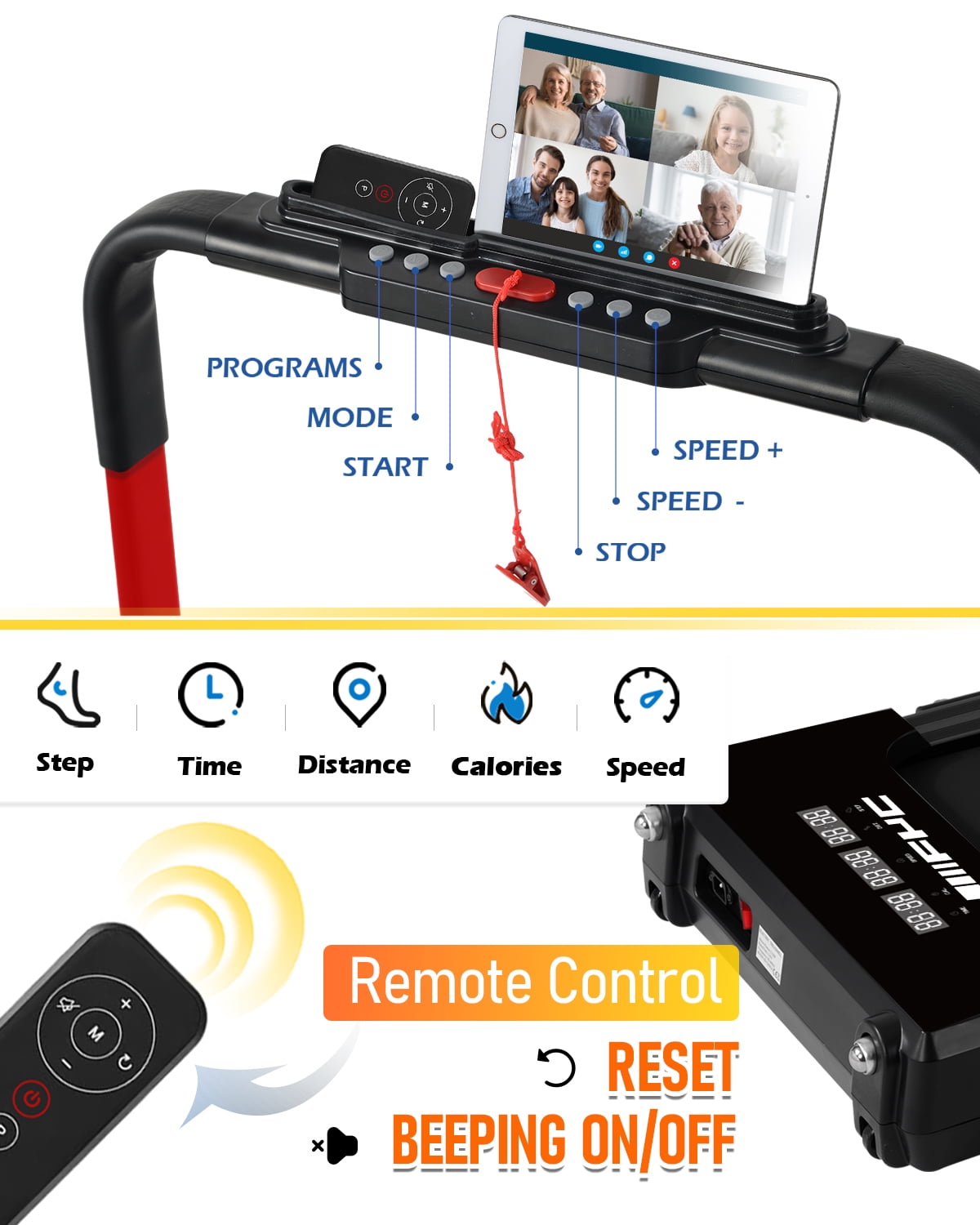 FYC Walking Pad Treadmill with Incline - 4 in 1 Under Desk Home Portable Compact Machine