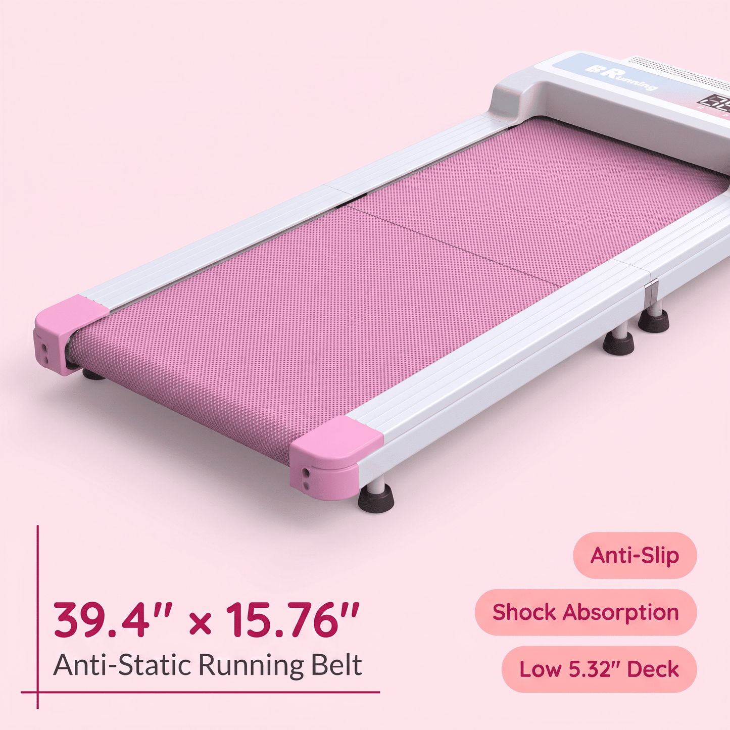 FYC Under Desk Walking Pad, 180°  Foldable Treadmill for Home Office, 2.5HP Quiet Brushless Motor 0.5-4MPH Speed 300LBS Capacity, Compact Design for Small Space,  App Control & Bluetooth Speaker